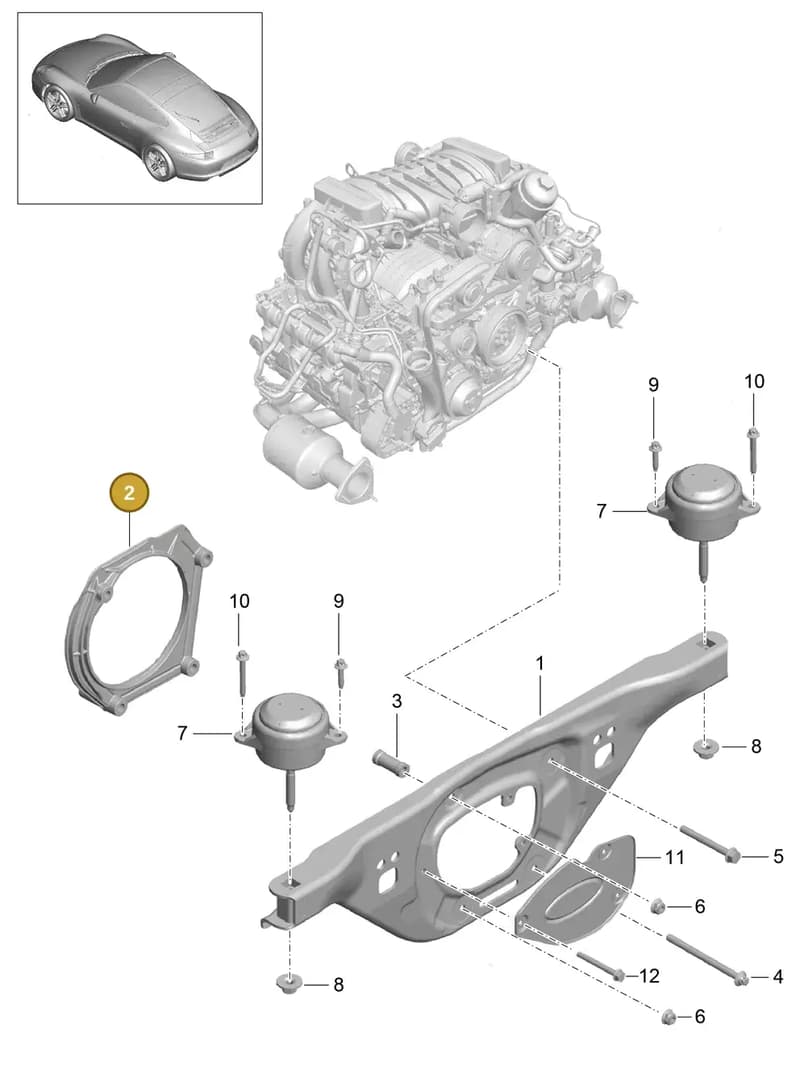 9A137523604 — Porsche 991 Carrera 4 (2011-2016) diagram p38109000, position 2