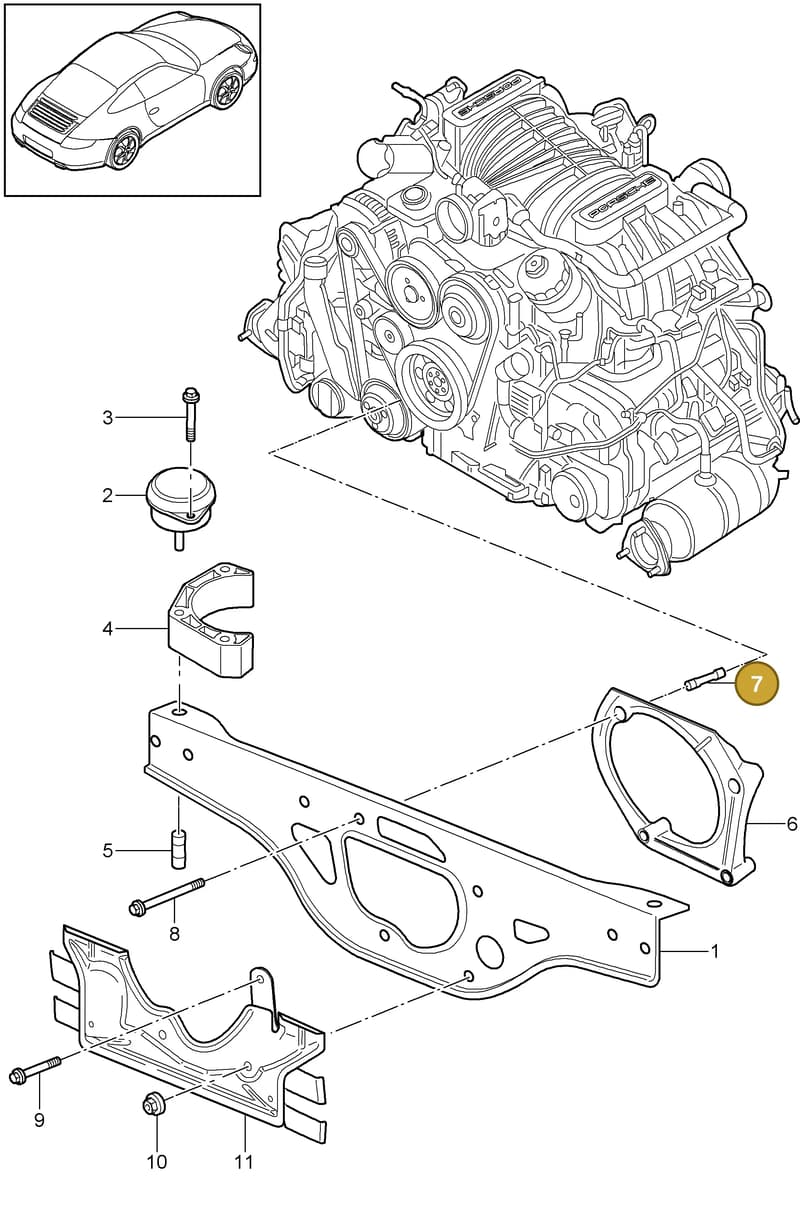 9A137524501 — Porsche 911 Carrera (2008-2012) diagram p32109000, position 7