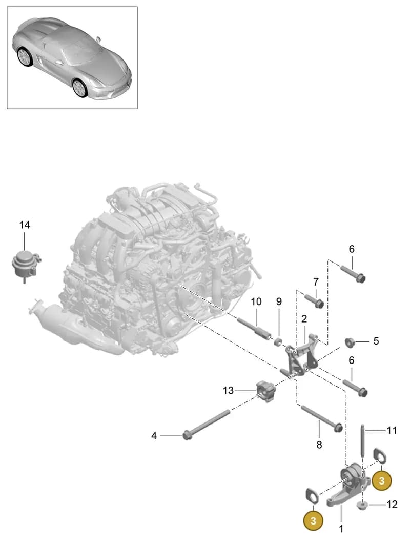 9A137526803 — Porsche Boxster Spyder (2015-2016) diagram p46109000, position 3