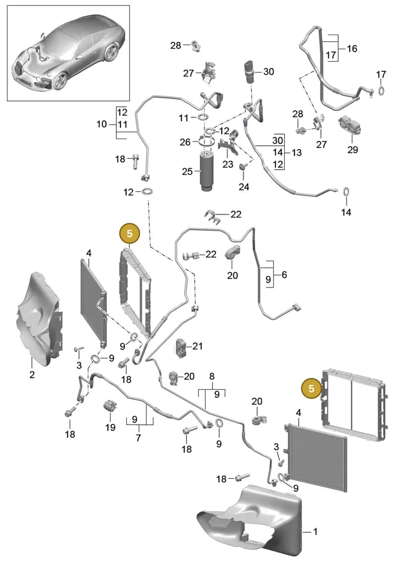 9A157309705 — Porsche 991 Carrera 4 (2011-2016) diagram p38813020, position 5