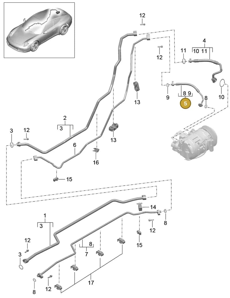 9A157309705 — Porsche 991 Carrera 4 (2011-2016) diagram p38813025, position 5