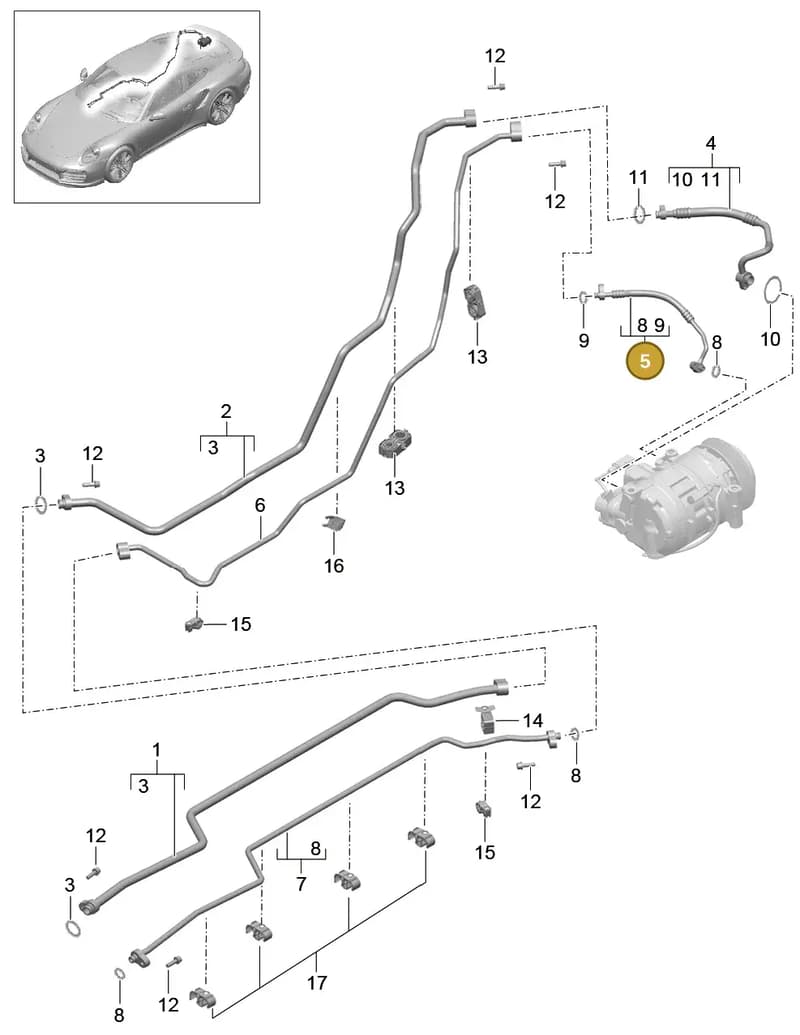 9A157309705 — Porsche GT2 RS Clubsport (2013-2020) diagram p42813025, position 5