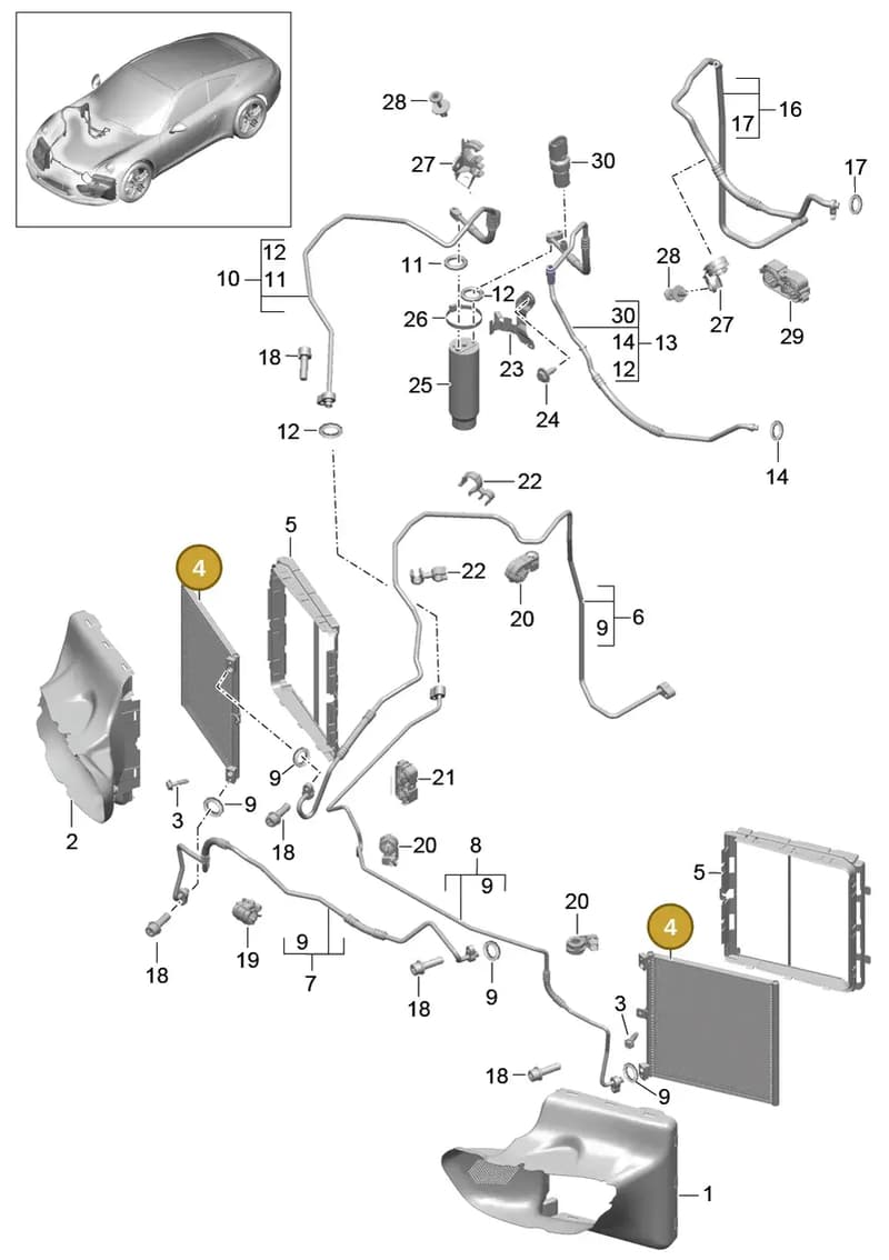 9A157309907 — Porsche 991 Carrera 4 (2011-2016) diagram p38813020, position 4