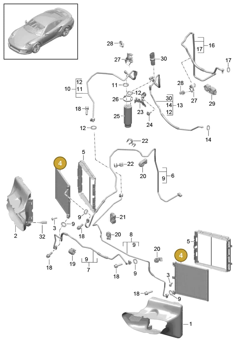 9A157309907 — Porsche GT2 RS Clubsport (2013-2020) diagram p42813020, position 4