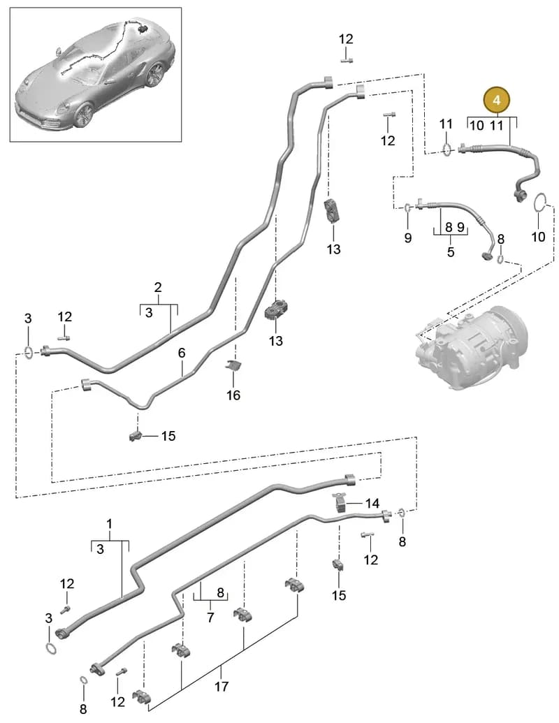 9A157309907 — Porsche GT2 RS Clubsport (2013-2020) diagram p42813025, position 4