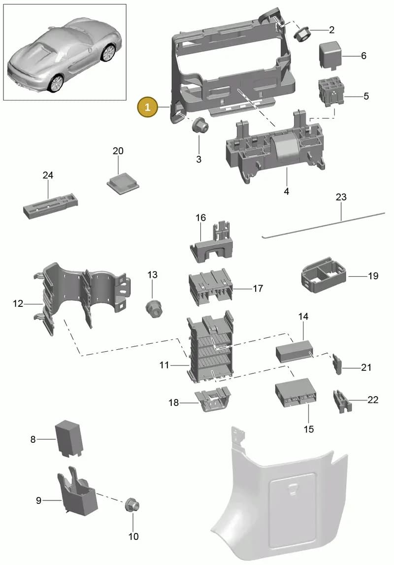 9A1604104X — Porsche Boxster Spyder (2015-2016) diagram p46902000, position 1