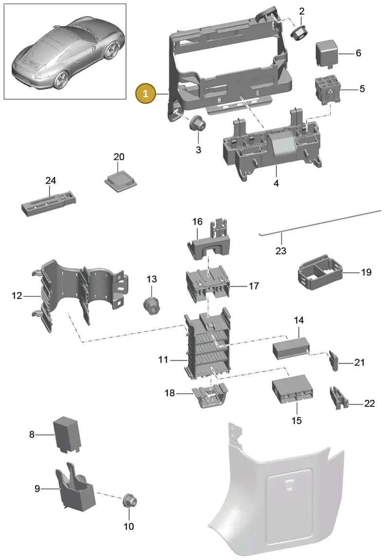9A1604109X — Porsche 991 Carrera 4 (2011-2016) diagram p38902000, position 1