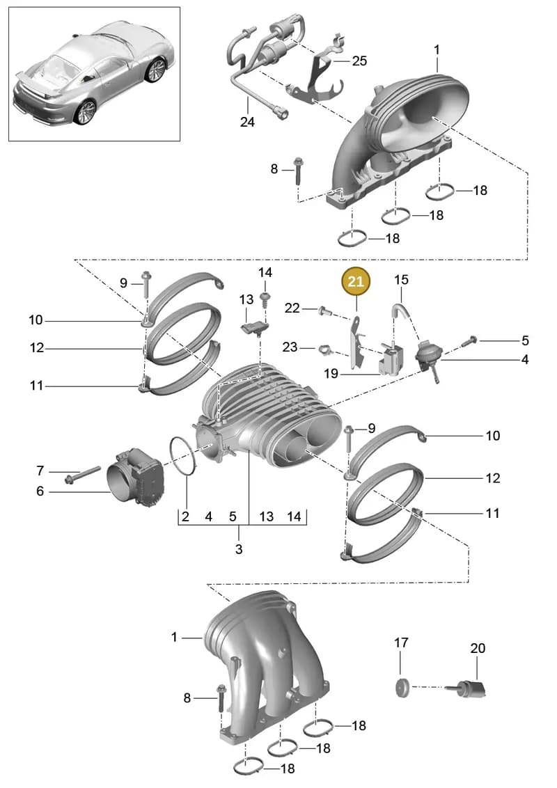 9A160651790 — Porsche 911 (2013-2020) diagram p41107010, position 21