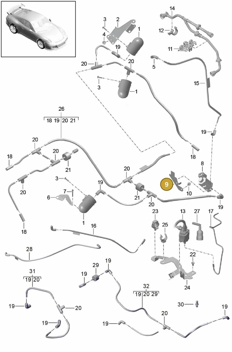 9A160651790 — Porsche 911 (2013-2020) diagram p41107000, position 9