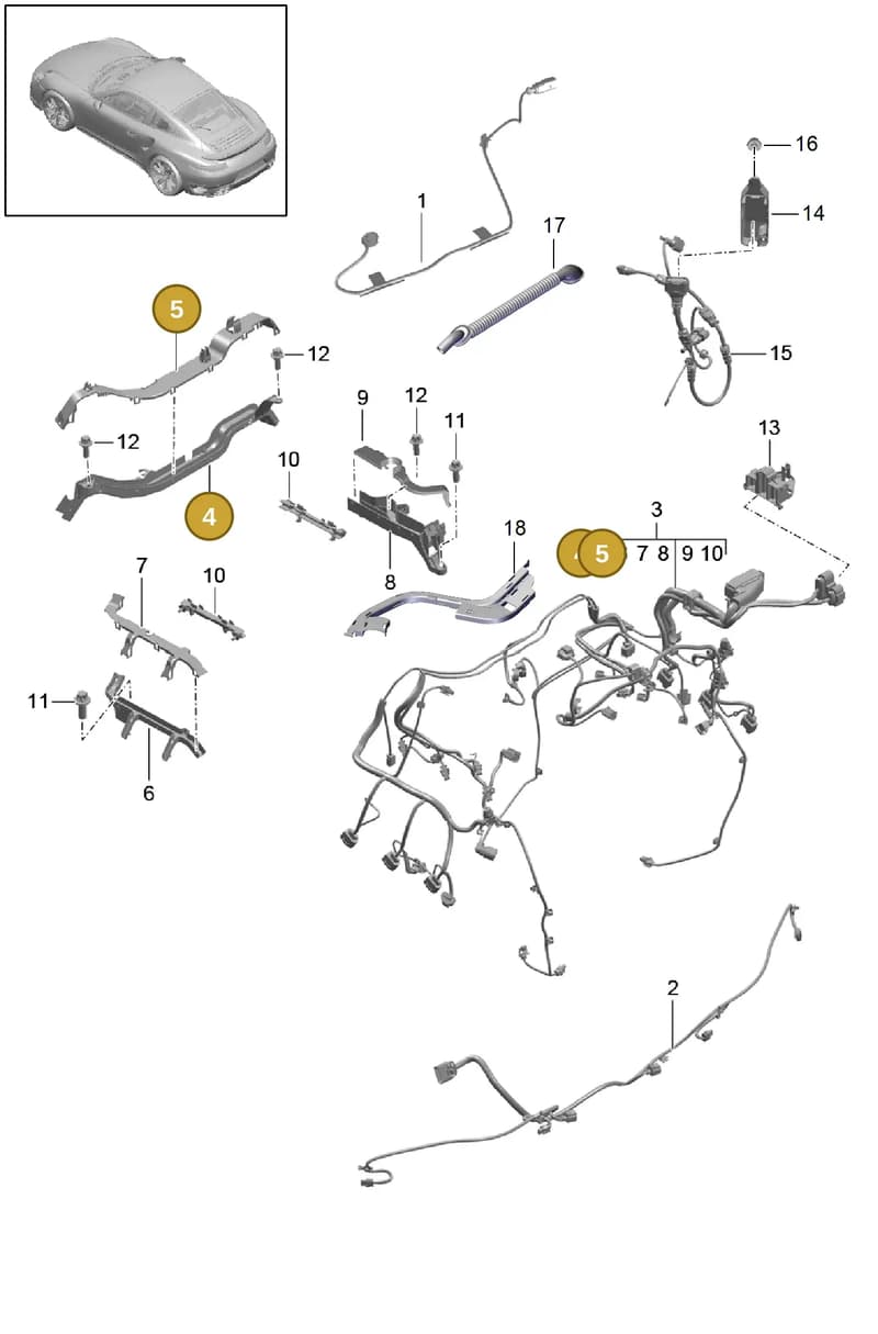 9A160711000 — Porsche 911 (2013-2020) diagram p42902020, position 4+5