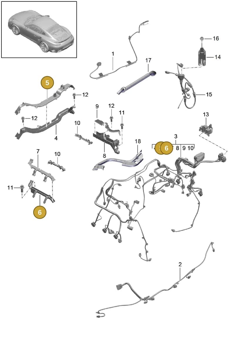 9A160712002 — Porsche 911 (2013-2020) diagram p42902020, position 5+6