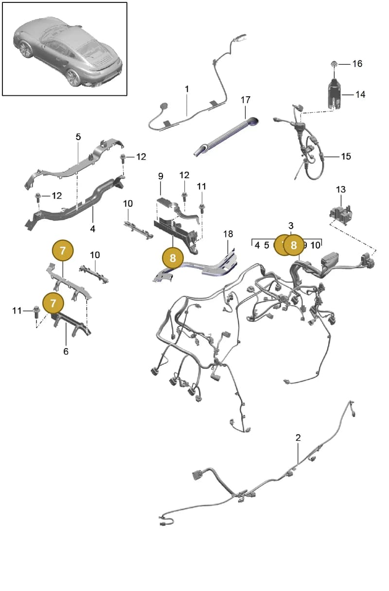 9A160718500 — Porsche 911 (2013-2020) diagram p42902020, position 7+8