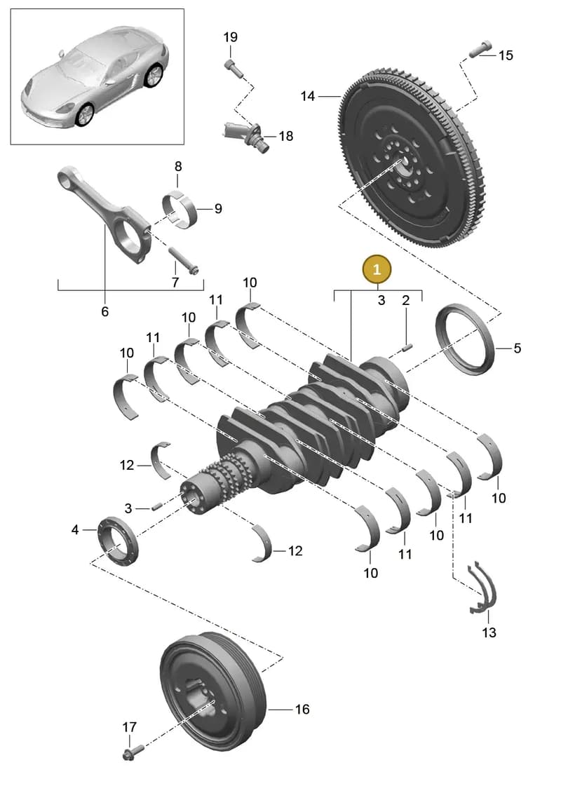 9A210207600 — Porsche Cayman (2016-2019) diagram p50102000, position 1