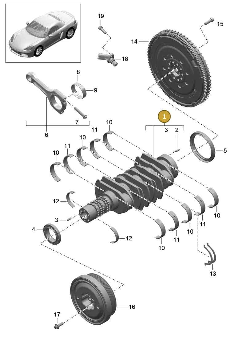 9A210207600 — Porsche Boxster (2016-2019) diagram p48102000, position 1