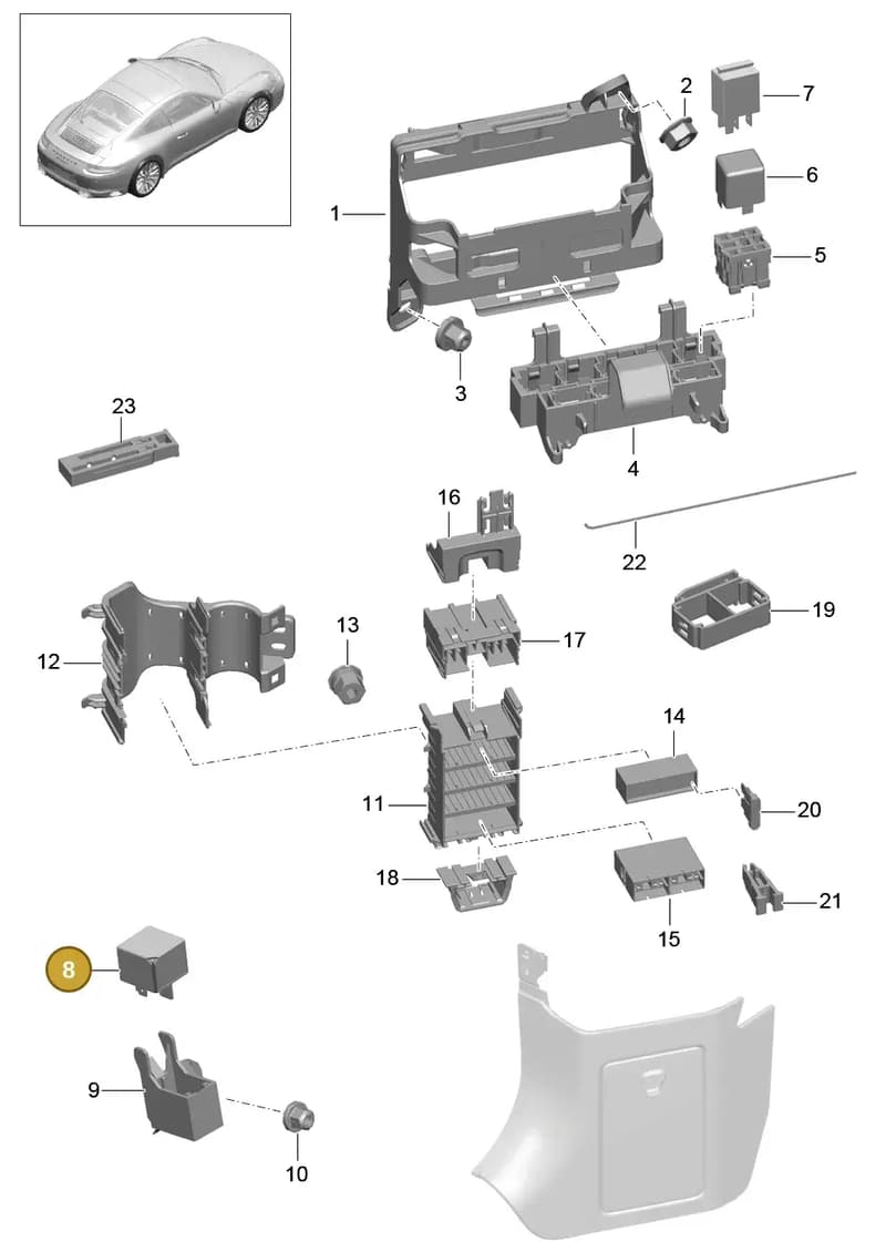 9A210229702 — Porsche 911 (2016-2019) diagram p47902000, position 8