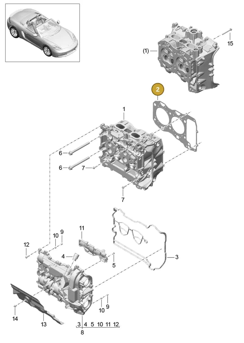 9A210414001 — Porsche Boxster (2016-2019) diagram p48103000, position 2
