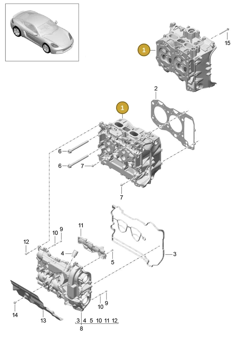 9A210491101 — Porsche Cayman (2016-2019) diagram p50103000, position 1