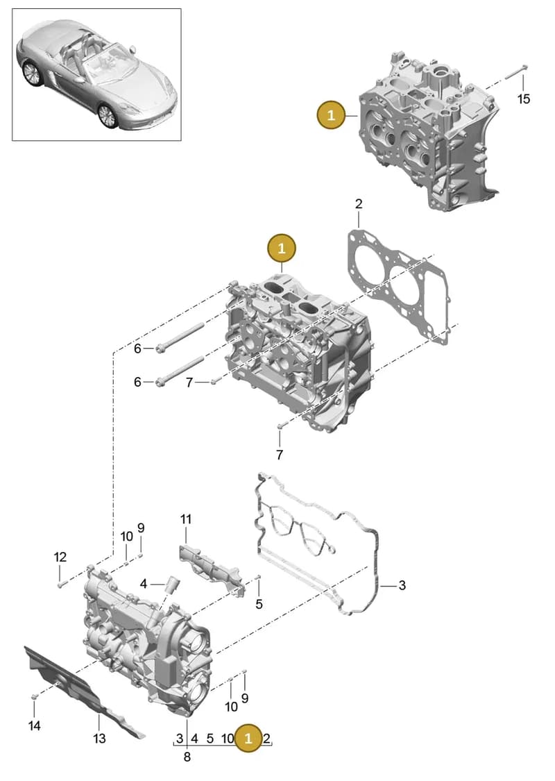 9A210491304 — Porsche Boxster (2016-2019) diagram p48103000, position 1