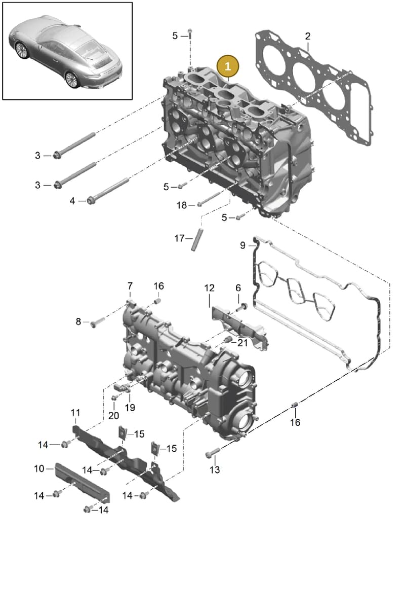 9A210491501 — Porsche 911 (2016-2019) diagram p47103000, position 1