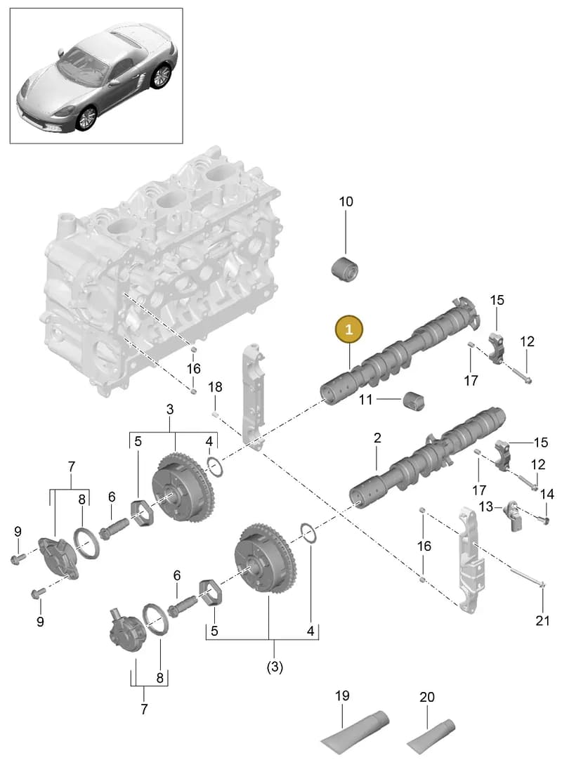 9A210551101 — Porsche Boxster (2016-2019) diagram p48103010, position 1