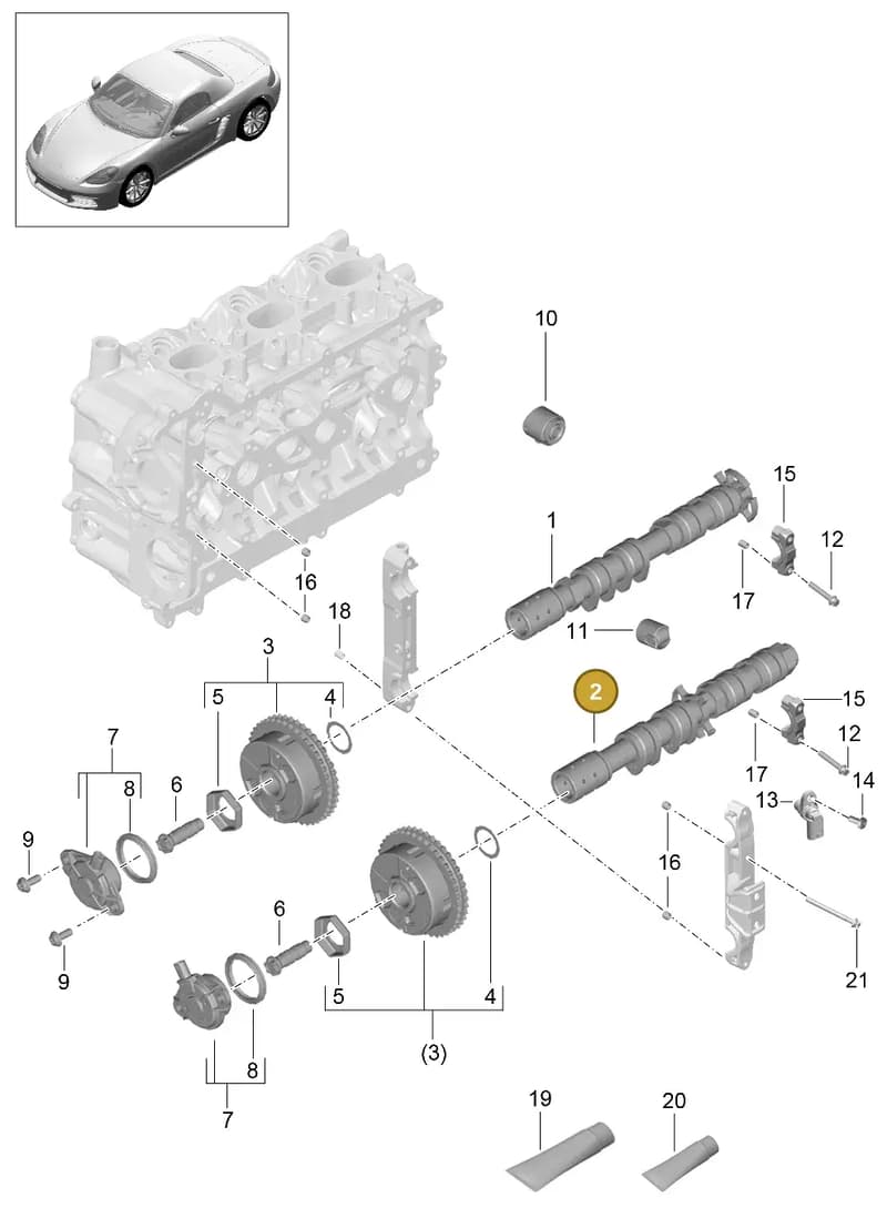 9A210552302 — Porsche Boxster (2016-2019) diagram p48103010, position 2