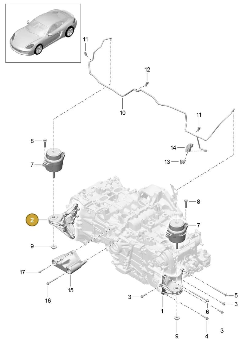 9A210559601 — Porsche Cayman (2016-2019) diagram p50109000, position 2