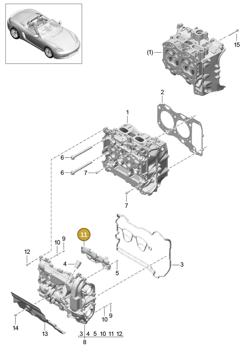 9A210559700 — Porsche Boxster (2016-2019) diagram p48103000, position 11