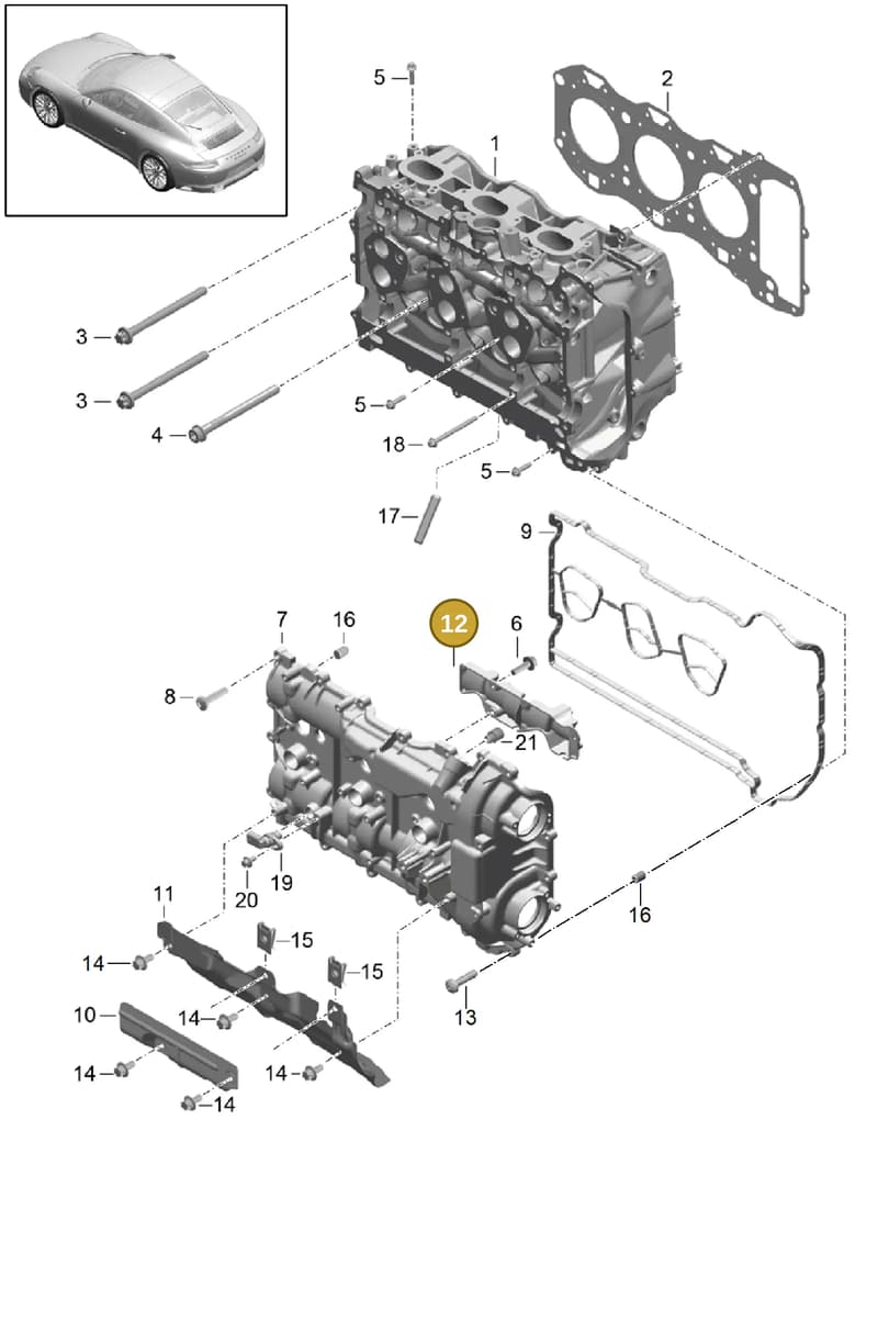 9A210561500 — Porsche 911 (2016-2019) diagram p47103000, position 12