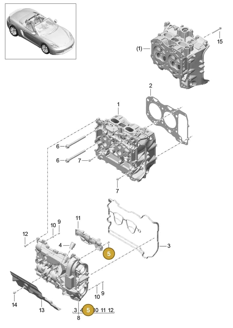 9A210572201 — Porsche Boxster (2016-2019) diagram p48103000, position 5