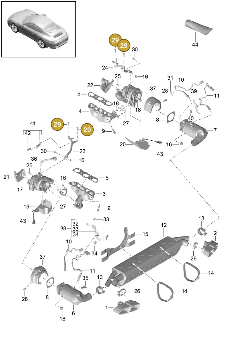 9A210664976 — Porsche 911 (2013-2020) diagram p42202000, position 29