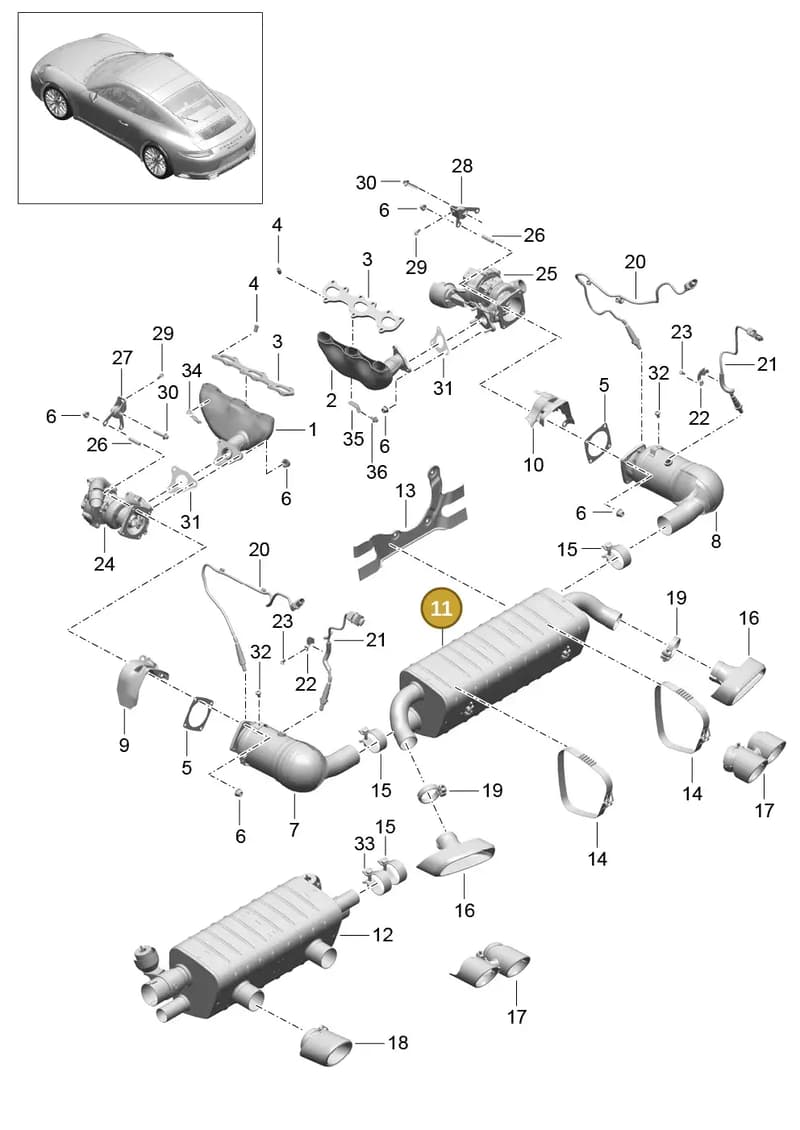 9A210664976 — Porsche 911 (2016-2019) diagram p47202000, position 11
