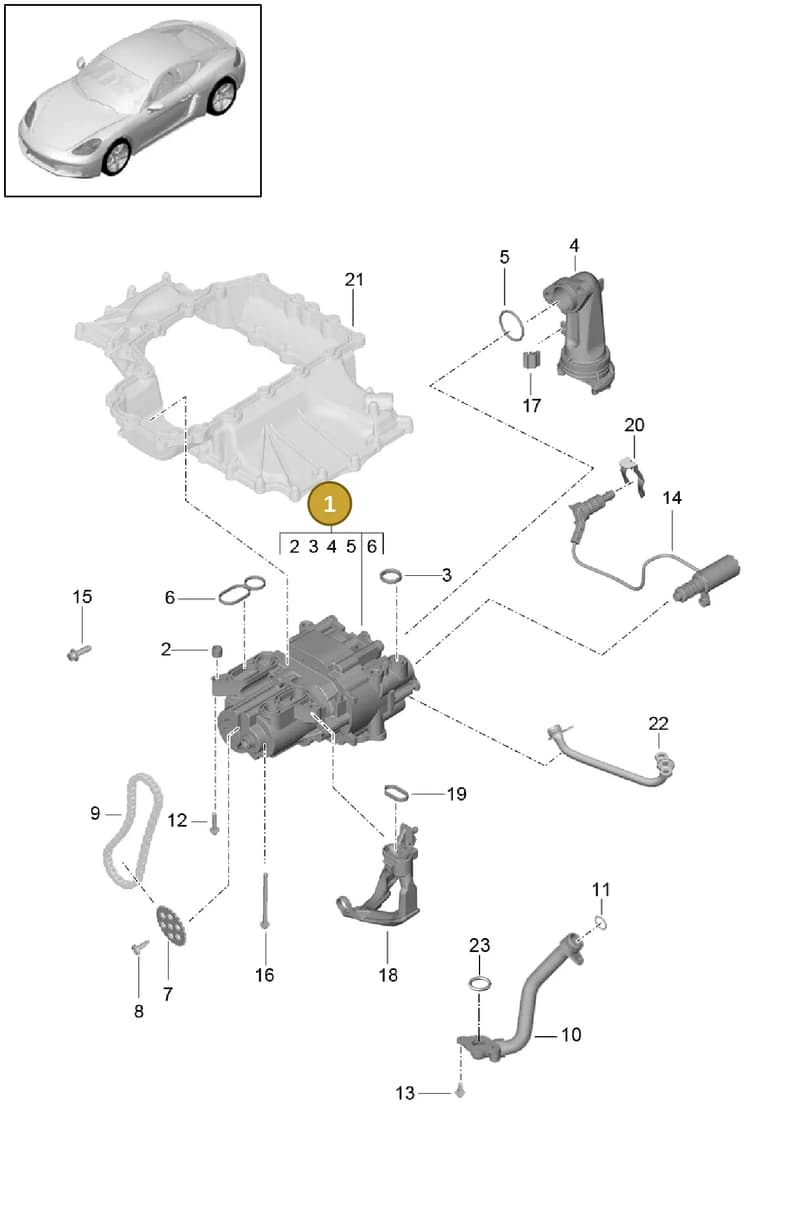 9A210703703 — Porsche Cayman (2016-2019) diagram p50104000, position 1