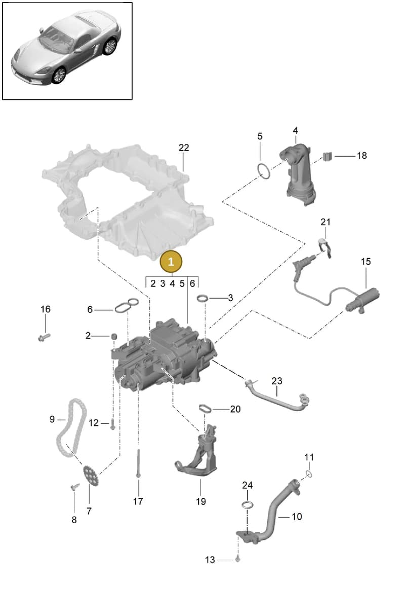 9A210703703 — Porsche Boxster (2016-2019) diagram p48104000, position 1