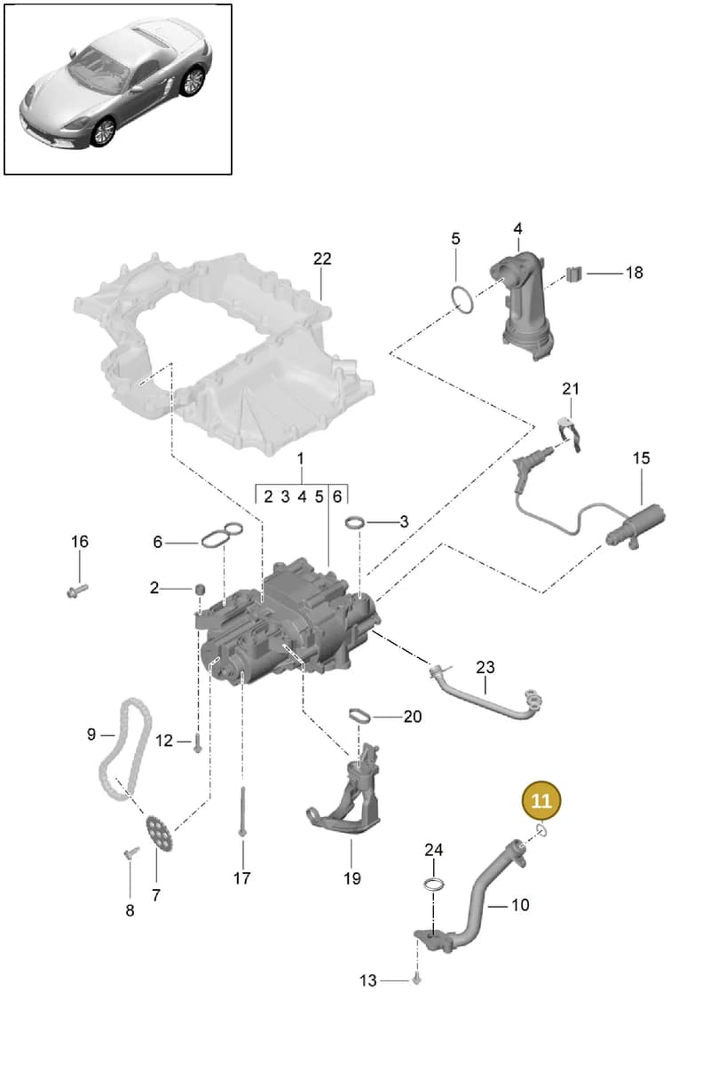 9A210705100 — Porsche Boxster (2016-2019) diagram p48104000, position 11