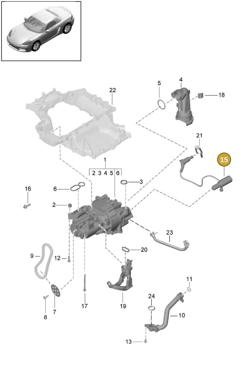9A210717002 — Porsche Boxster (2016-2019) diagram p48104000, position 15