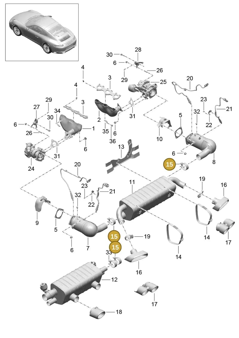 9A210733402 — Porsche 911 (2016-2019) diagram p47202000, position 15