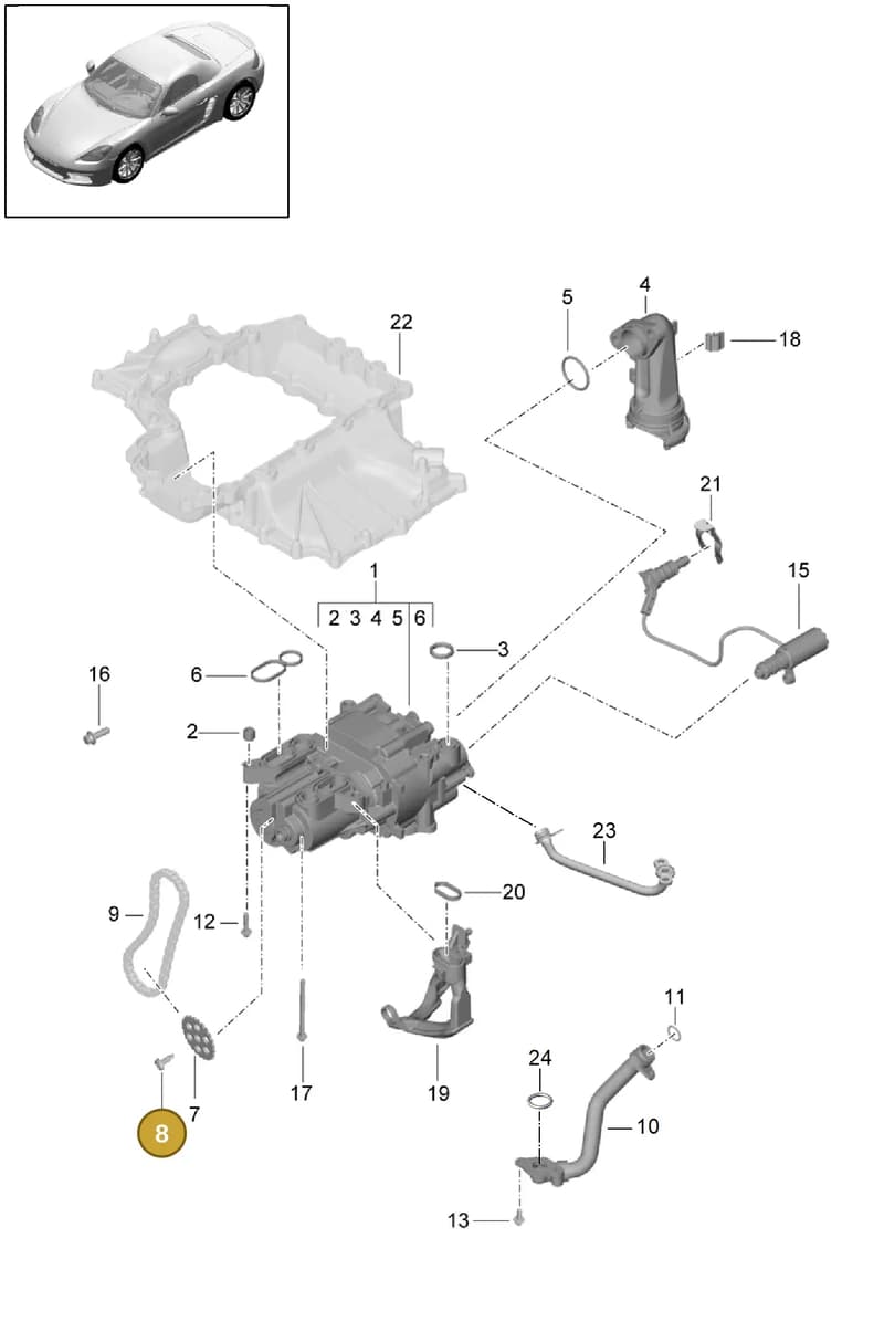 9A210734400 — Porsche Boxster (2016-2019) diagram p48104000, position 8