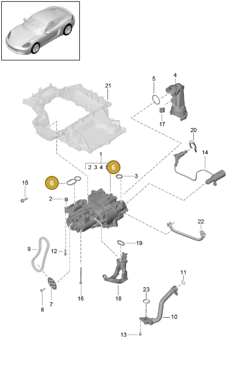 9A210734500 — Porsche Cayman (2016-2019) diagram p50104000, position 6