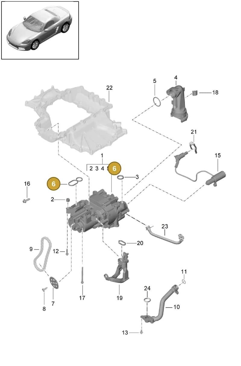 9A210734500 — Porsche Boxster (2016-2019) diagram p48104000, position 6
