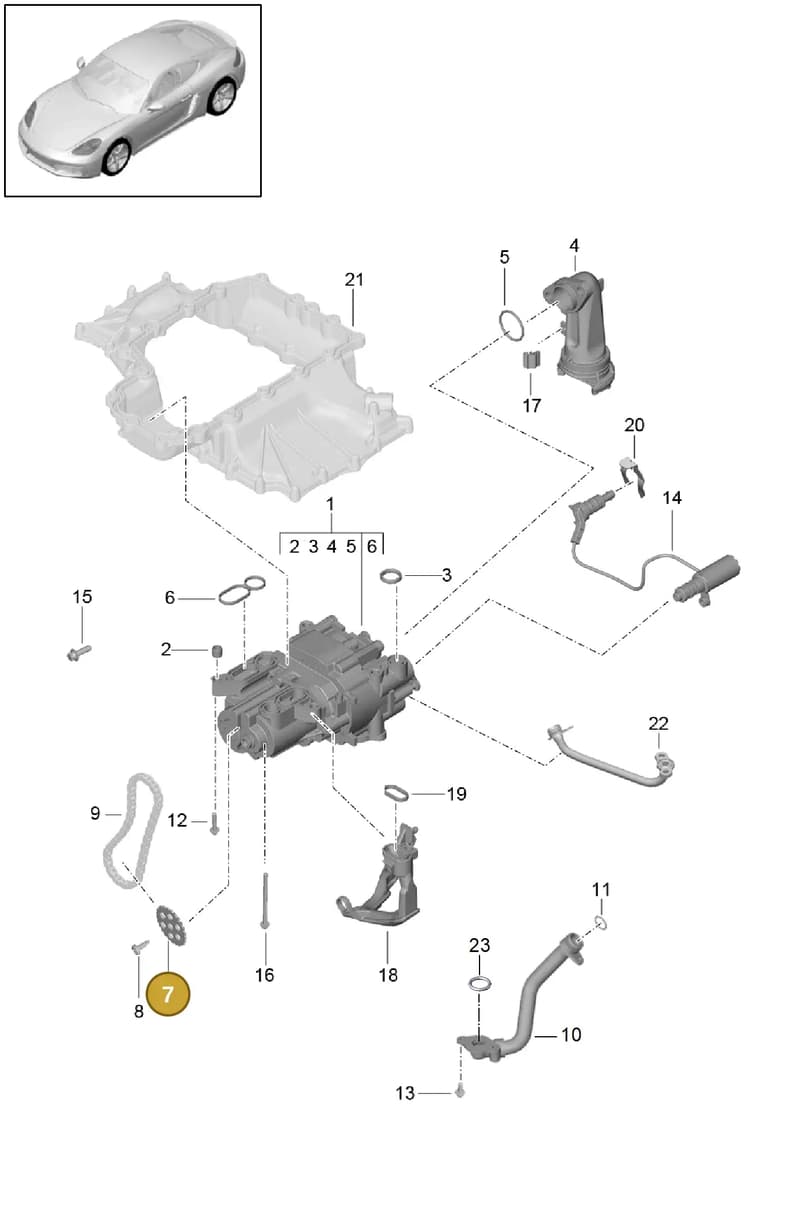 9A210734600 — Porsche Cayman (2016-2019) diagram p50104000, position 7