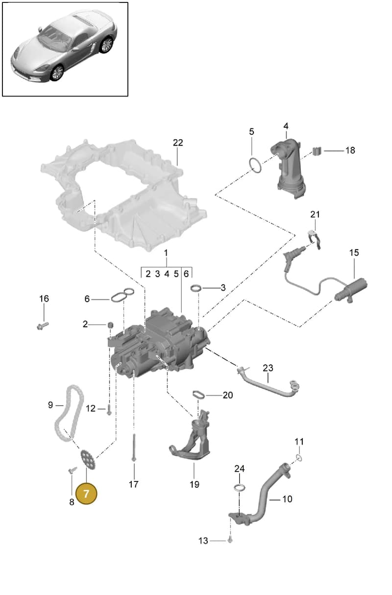 9A210734600 — Porsche Boxster (2016-2019) diagram p48104000, position 7