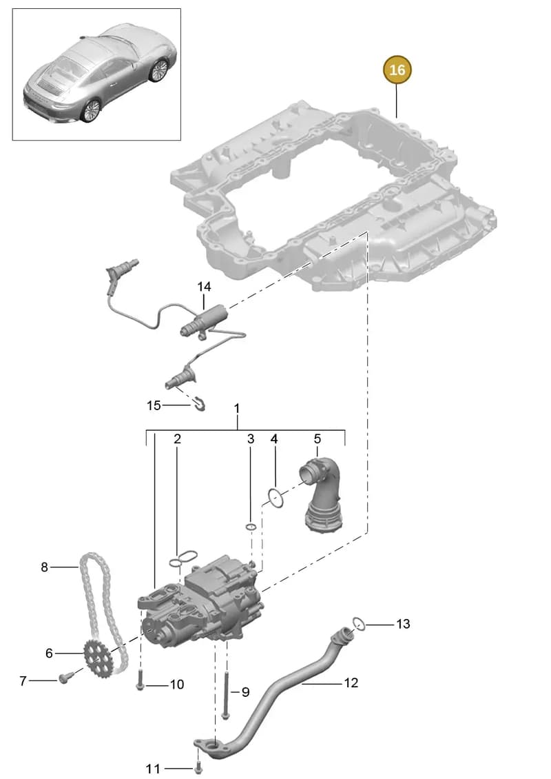 9A210745520 — Porsche 911 (2016-2019) diagram p47104000, position 16
