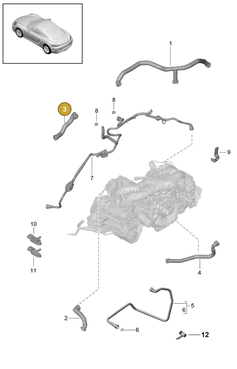 9A210752001 — Porsche Cayman (2016-2019) diagram p50104010, position 3