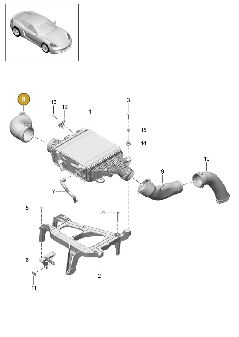 9A211008701 — Porsche Cayman (2016-2019) diagram p50107020, position 8