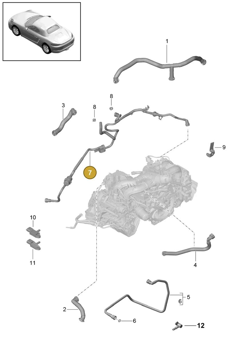 9A211009304 — Porsche Boxster (2016-2019) diagram p48104010, position 7