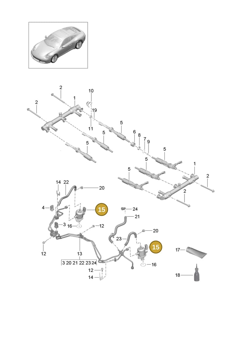 9A2110315CX — Porsche 911 (2016-2019) diagram p47107000, position 15