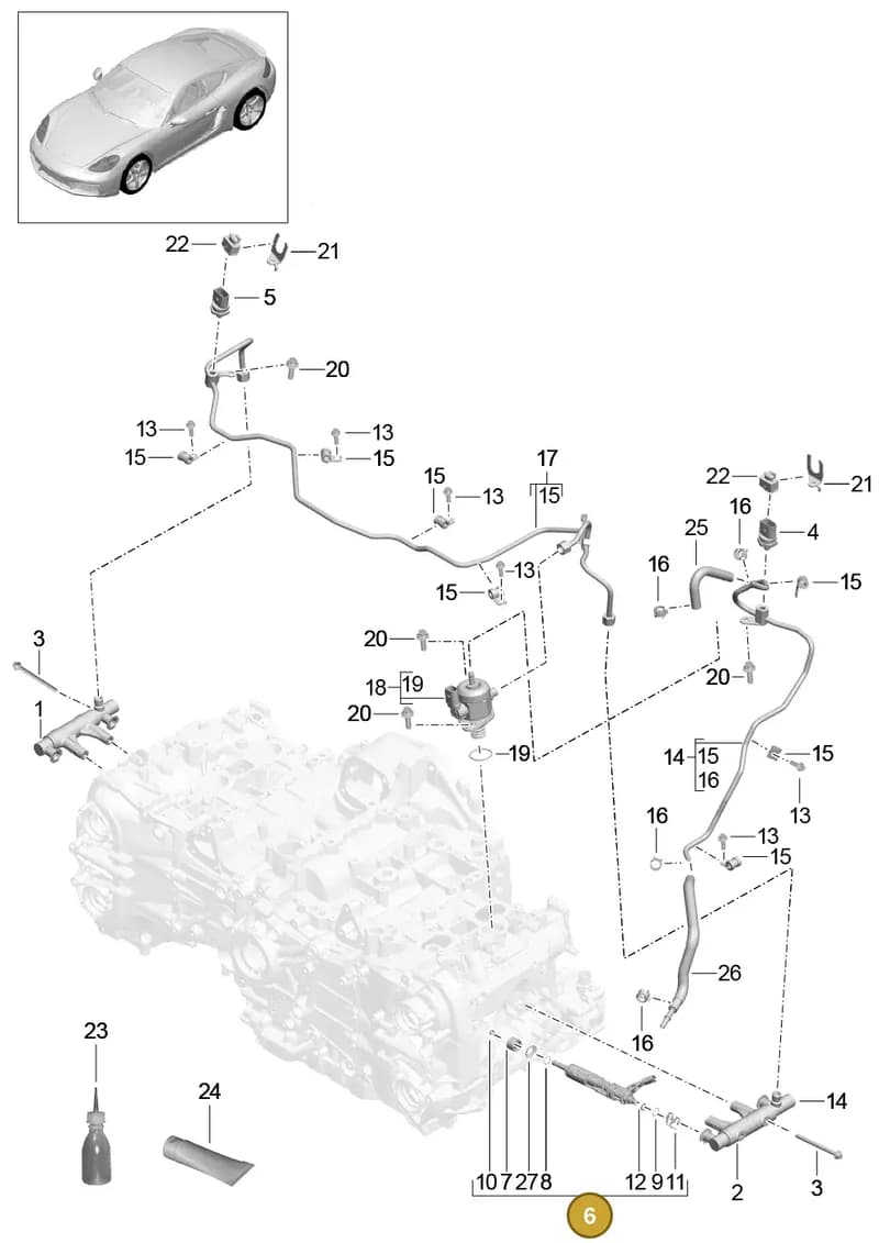 9A211031803 — Porsche Cayman (2016-2019) diagram p50107005, position 6