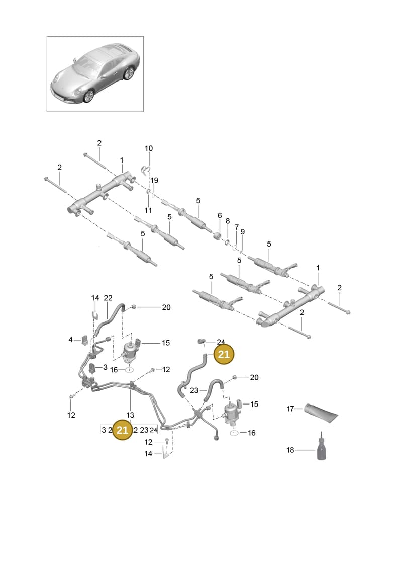 9A211055700 — Porsche 911 (2016-2019) diagram p47107000, position 21