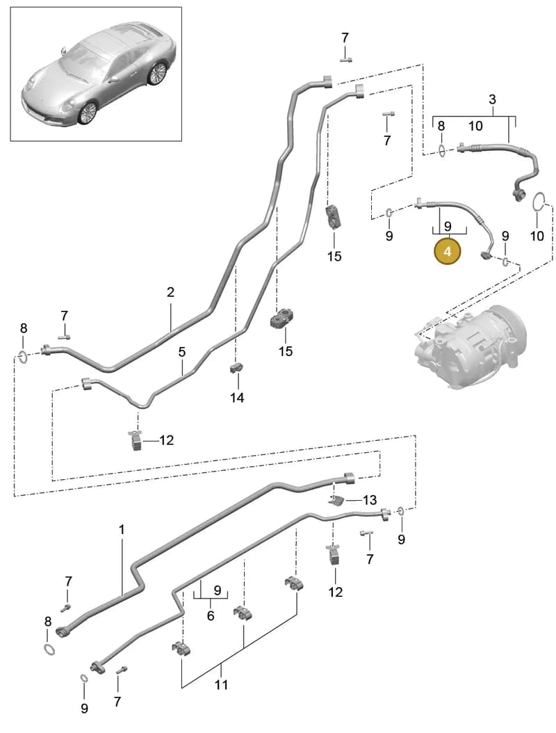 9A257306700 — Porsche 911 (2016-2019) diagram p47813030, position 4