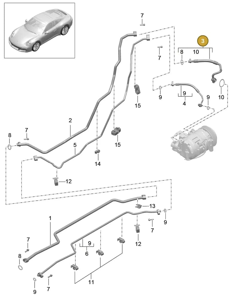 9A257306900 — Porsche 911 (2016-2019) diagram p47813030, position 3